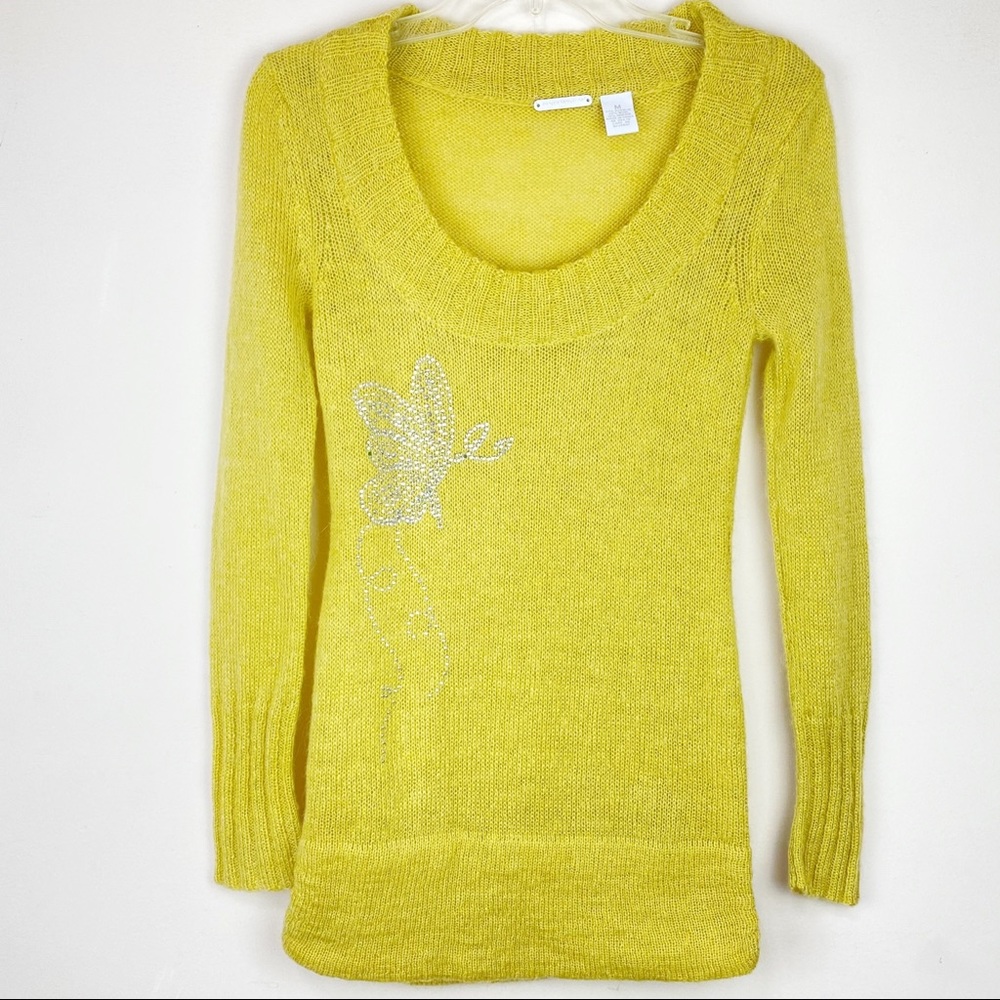 Pandemonium pale lemon colored long sleeve sweater